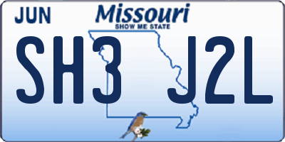 MO license plate SH3J2L