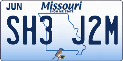 MO license plate SH3J2M