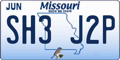 MO license plate SH3J2P