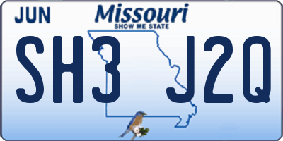 MO license plate SH3J2Q