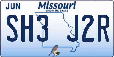 MO license plate SH3J2R
