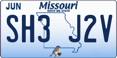 MO license plate SH3J2V