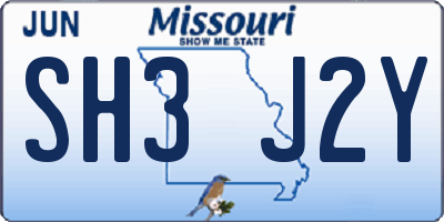 MO license plate SH3J2Y