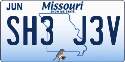 MO license plate SH3J3V