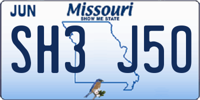 MO license plate SH3J5O