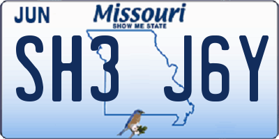 MO license plate SH3J6Y