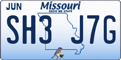 MO license plate SH3J7G