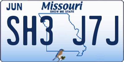 MO license plate SH3J7J