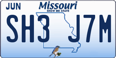 MO license plate SH3J7M