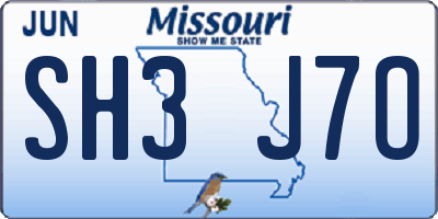 MO license plate SH3J7O