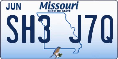 MO license plate SH3J7Q