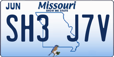 MO license plate SH3J7V