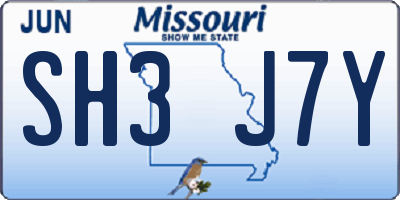 MO license plate SH3J7Y