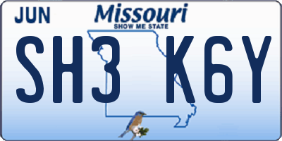 MO license plate SH3K6Y