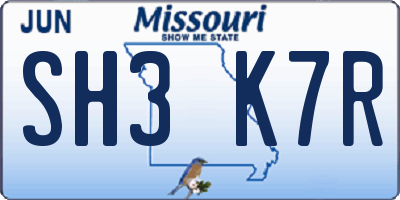 MO license plate SH3K7R