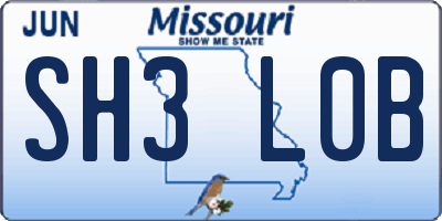 MO license plate SH3L0B