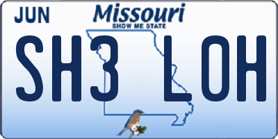 MO license plate SH3L0H