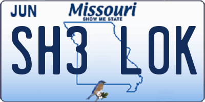 MO license plate SH3L0K
