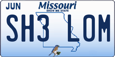 MO license plate SH3L0M