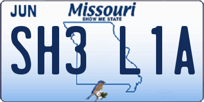 MO license plate SH3L1A