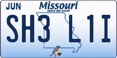 MO license plate SH3L1I