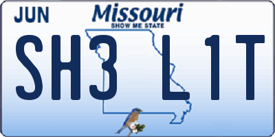 MO license plate SH3L1T