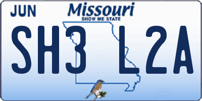 MO license plate SH3L2A