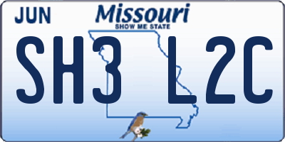 MO license plate SH3L2C
