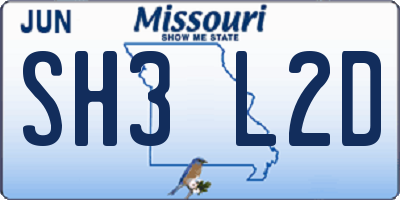 MO license plate SH3L2D