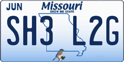 MO license plate SH3L2G