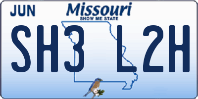MO license plate SH3L2H
