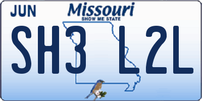 MO license plate SH3L2L