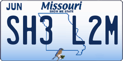 MO license plate SH3L2M