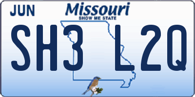 MO license plate SH3L2Q