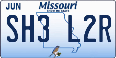 MO license plate SH3L2R