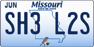 MO license plate SH3L2S