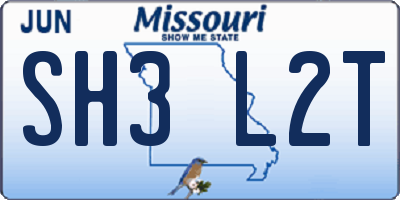 MO license plate SH3L2T