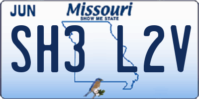 MO license plate SH3L2V