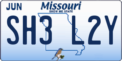 MO license plate SH3L2Y