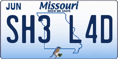 MO license plate SH3L4D