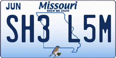 MO license plate SH3L5M