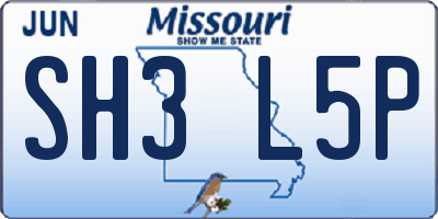 MO license plate SH3L5P