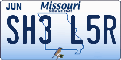 MO license plate SH3L5R