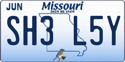 MO license plate SH3L5Y