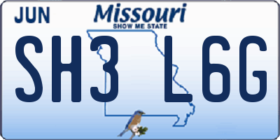 MO license plate SH3L6G