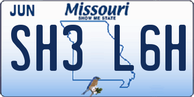 MO license plate SH3L6H