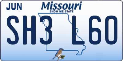 MO license plate SH3L6O