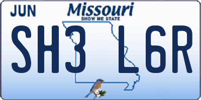 MO license plate SH3L6R