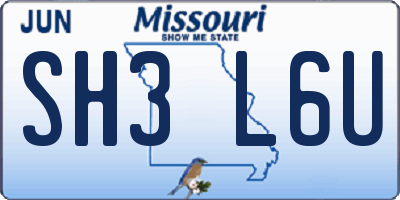 MO license plate SH3L6U