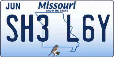MO license plate SH3L6Y